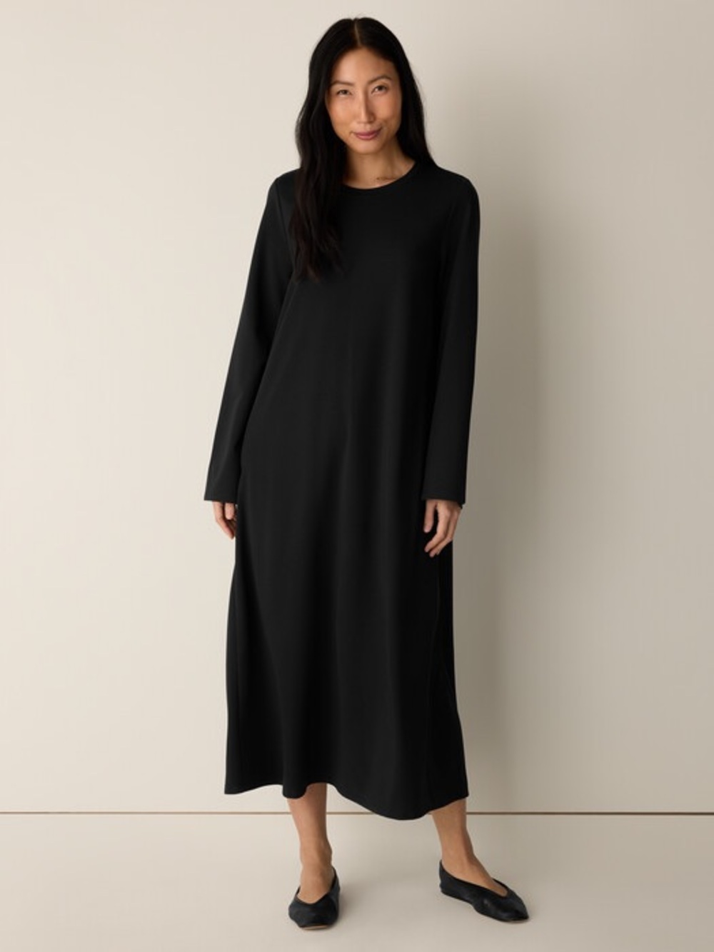 Eileen Fisher Jersey Knit Midi Dress XL